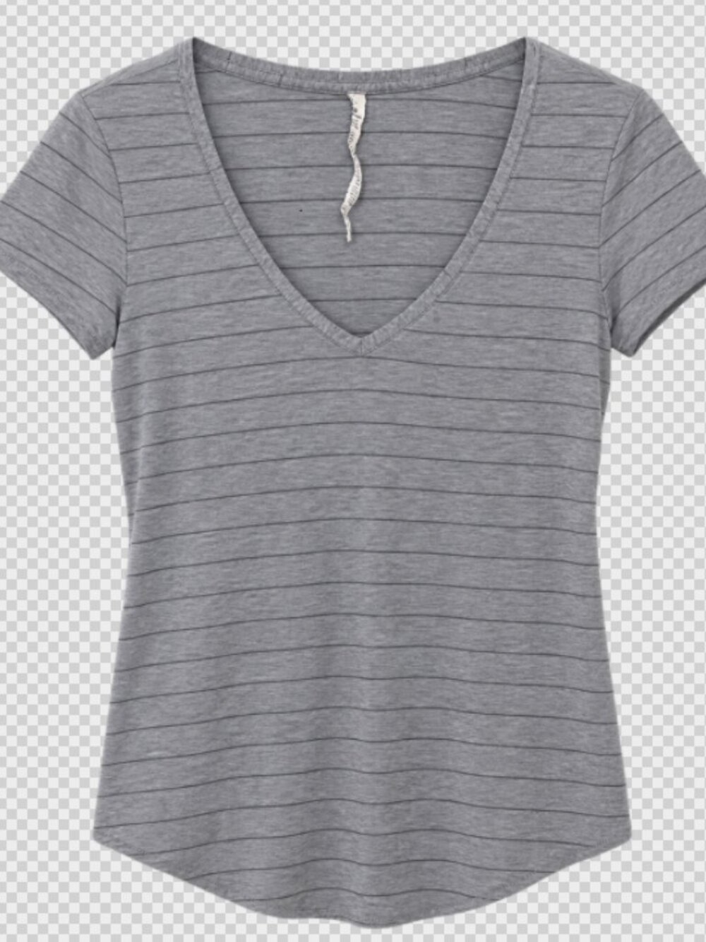 Lululemon Love Tee V Gray Micro Stripe Pima Cotton size 4